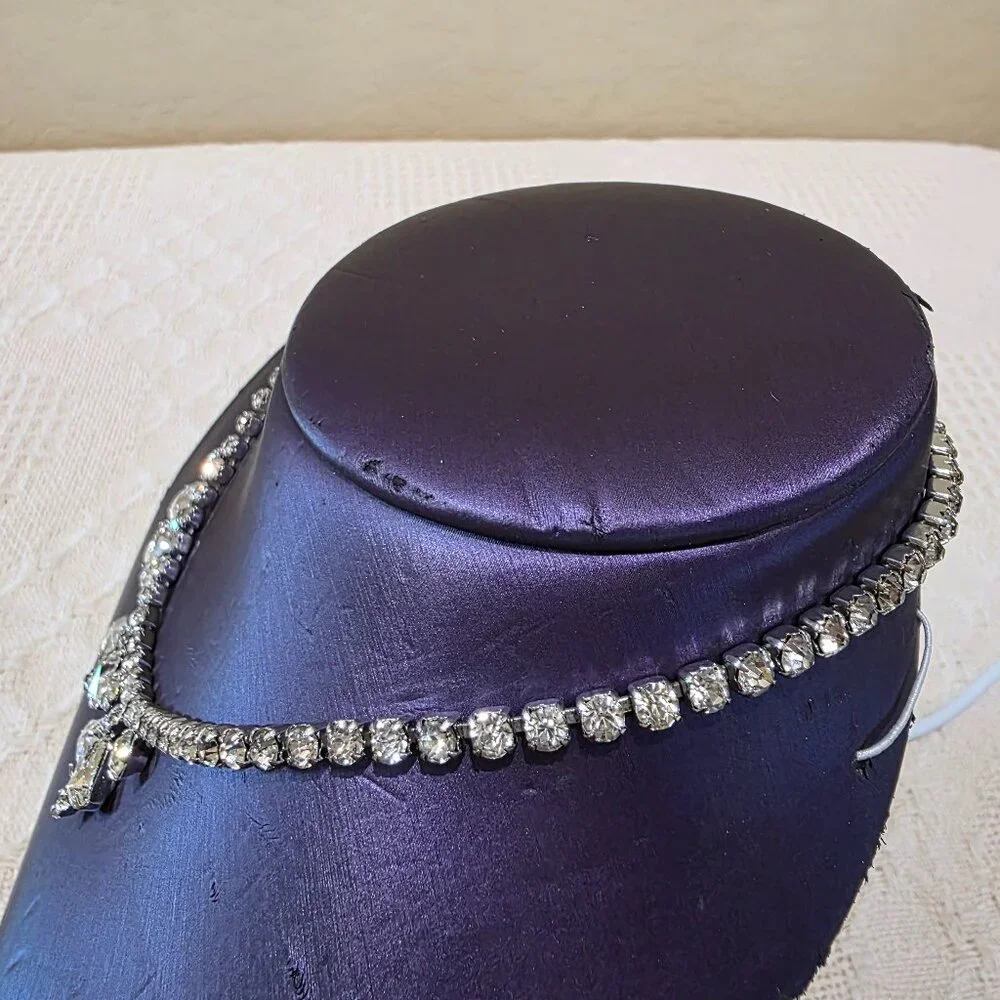 1940-1954 Joseph Weisner NY Brilliant Crystal Drop Rhinestone Statement Necklace